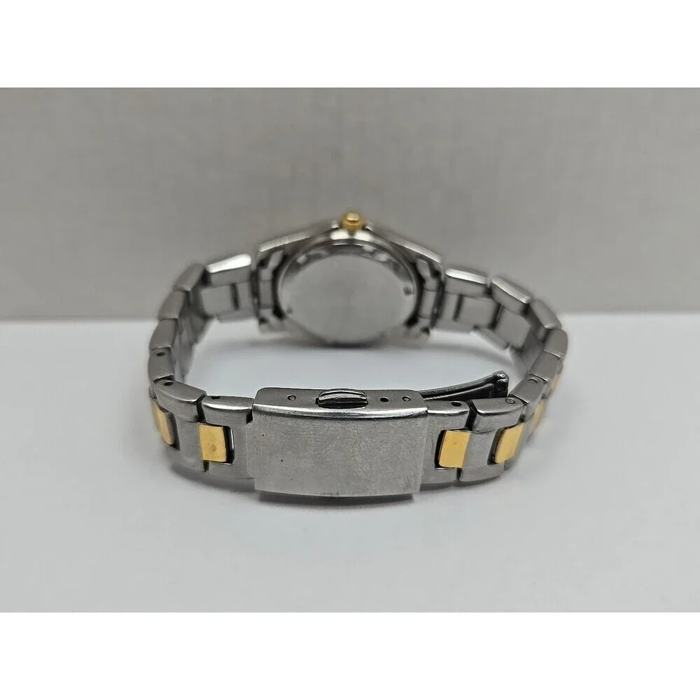 Caravelle by Bulova Gold Silver Two Tone Crystal Petite Dress Watch New Battery